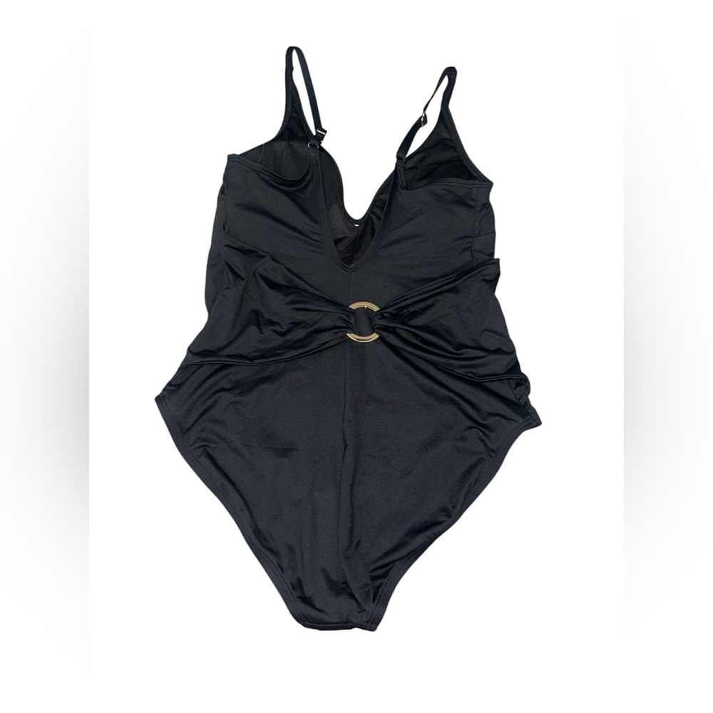 MICHAEL Michael Kors Sash Logo Trim One Piece Swimsuit - Iconic Solids - Picture 4 of 5